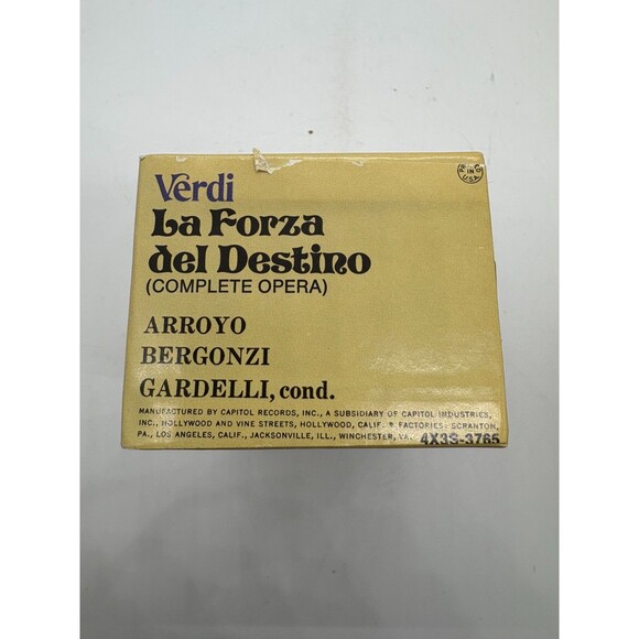 Verdi La Forza del Destino Complete Opera 3x Cassettes Arroyo Bergonzi Angel - Picture 5 of 9